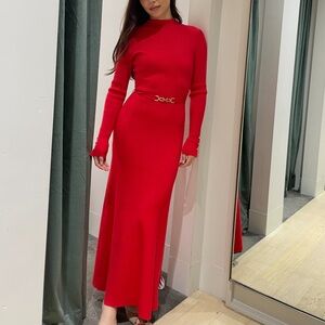 Ever New Melbourne Brielle Fit and Flare Midi Dress in Chilli Red